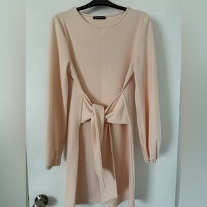 Light peach wrap waist dress